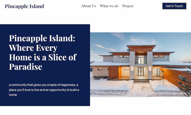screen shot of Pineapple Island website